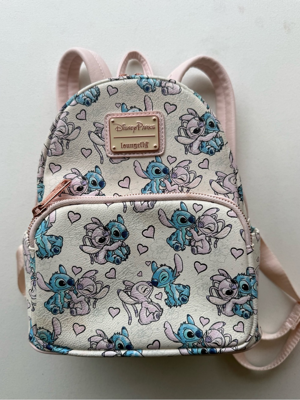 Loungefly Disney parks Pink and Blue Stitch Pattern Mini Backpack